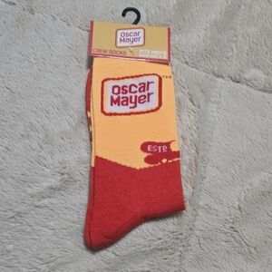 Oscar Mayer Bologna Red and Yellow with Weinermobile Crew Socks  NEW
